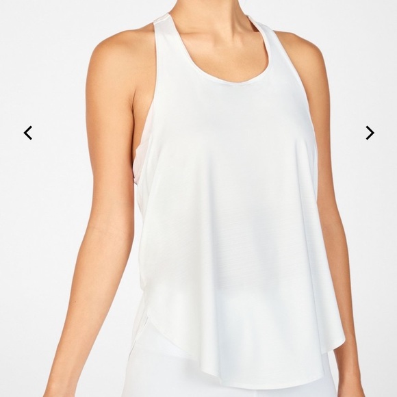 Fabletics Tops - Fabletics eco conscious built in bra tank size medium white pink